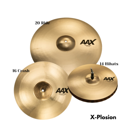 Sabian Cymbal Set AAX X-Plosion HiHats Crash Ride