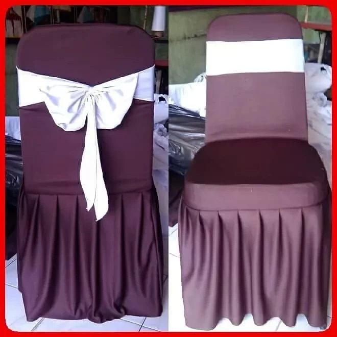 Futura rempel chair cover maroon color plus ribbon