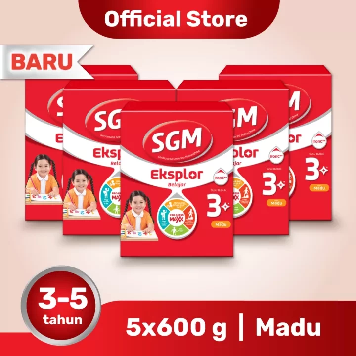 SGM Explore Learn 3+ Pro-GressMaxx Growth Milk Honey 600GR x 5