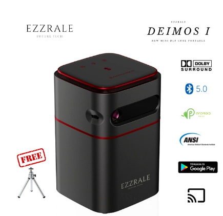 Ezzrale Deimos I Mini Smart Cube Pocket Projector 150 ANSI Android 9.0 Dolby