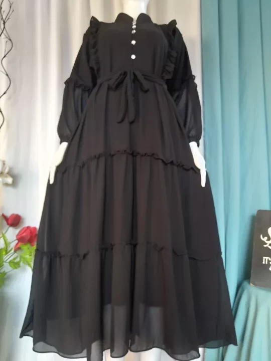 GAMIS CERUTY OHAYA RENDA ATAS POLOS WANITA TERBARU 2022 TERLARIS MODEL BAJU YANG LAGI NGETREN BAHAN CERUTY BABYDOLL FULL FURING RENDA JATUH JUMBO DAN MEWAH IMPORT ORI SYARI SETHIJAB PREMIUM ELEGAN