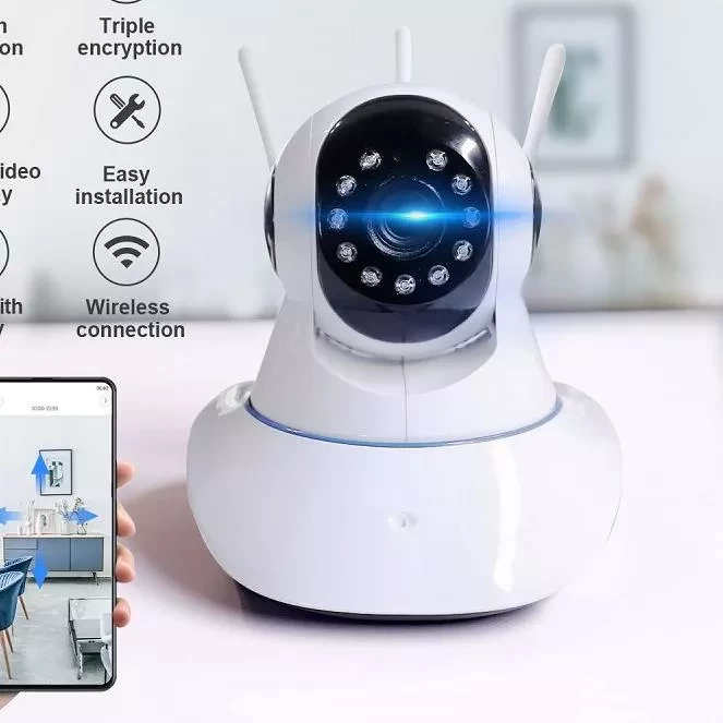 (Q5s) CCTV Wifi IP Kamera 3 Antena IP Wireless Camera HD 1080P Q5S 2MP V380 PRO