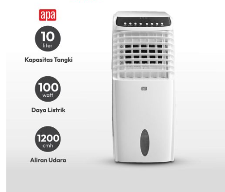 Ace - Apa Air Cooler 1200Cmh 10Ltr - Putih Ice Conditioner Pendingin Ruangan Penyejuk Udara Kipas Angin Evaporasi Cooling Fan Dengan Ice