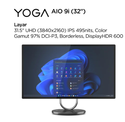 Lenovo PC Yoga AIO 9i 32IRH8 2LID Intel Core i9 13900H Win11 32GB 1TB SSD 31.5" UHD 4K IPS 495nits 97% DCI-P3 Borderless NVIDIA RTX