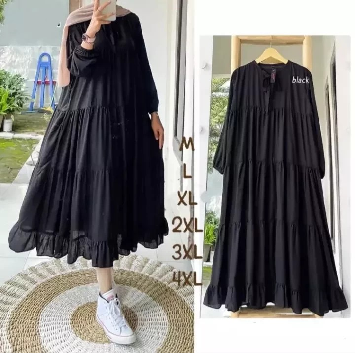 RACHEL LONG DRESS/DRESS MUSLIM/MIDI DRESS/GAMIS MUSLIM TERBARU/DRESS 2021/BUSUI/COD