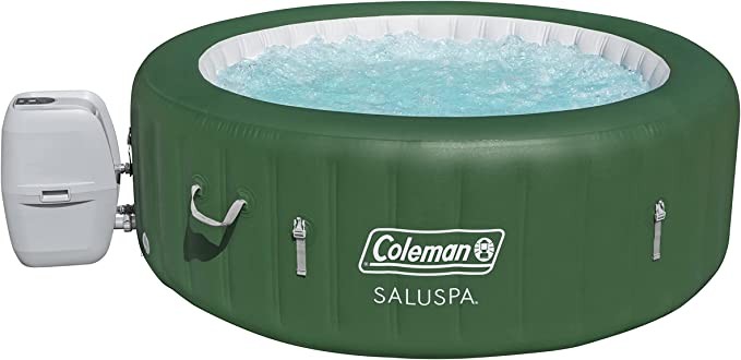 Coleman 90363E SaluSpa Inflatable Hot Tub 1-Pack, Green and White